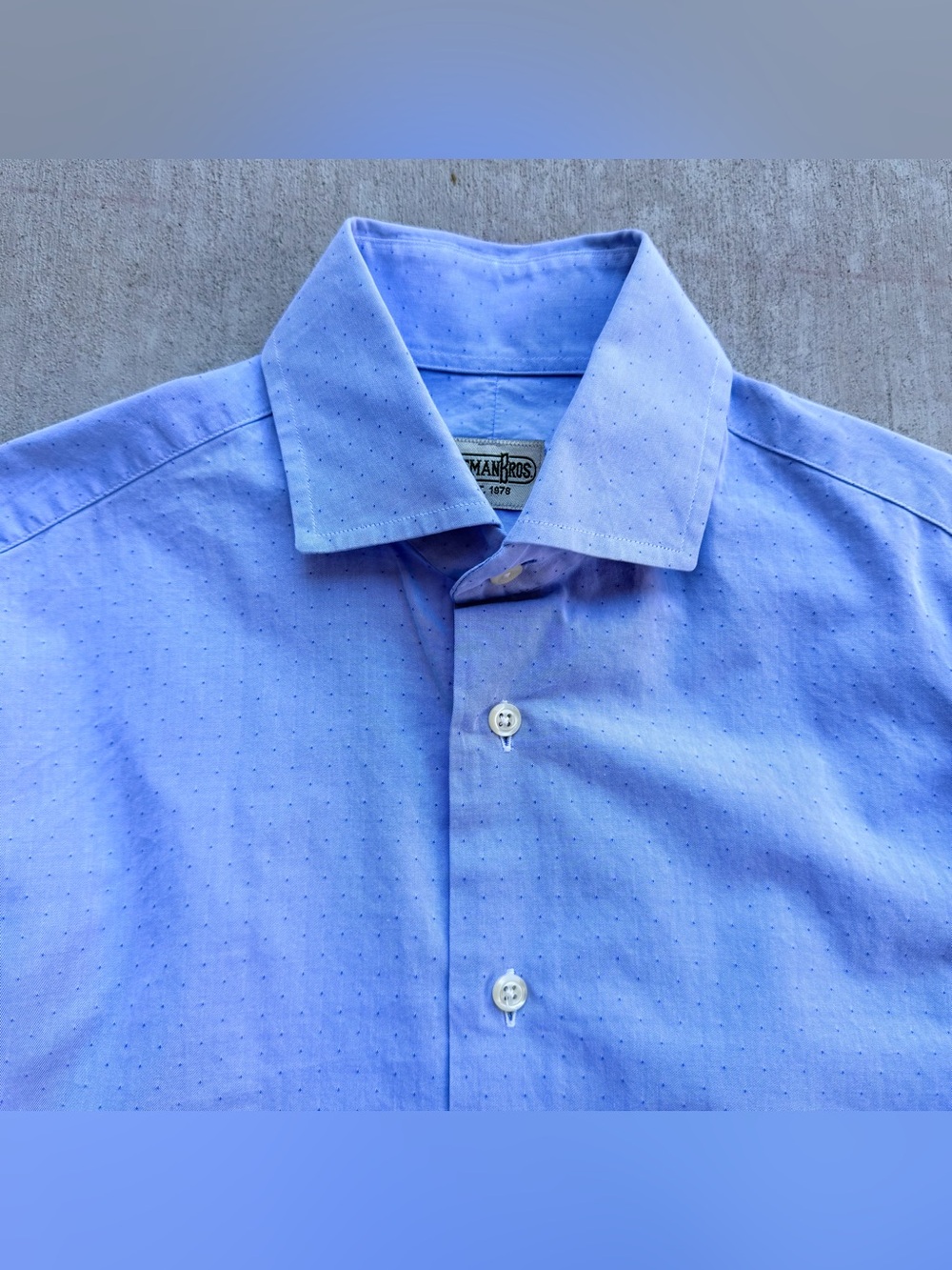 Gitman Bros Chambray Shirt Men Size Medium Blue Button Up Made In USA